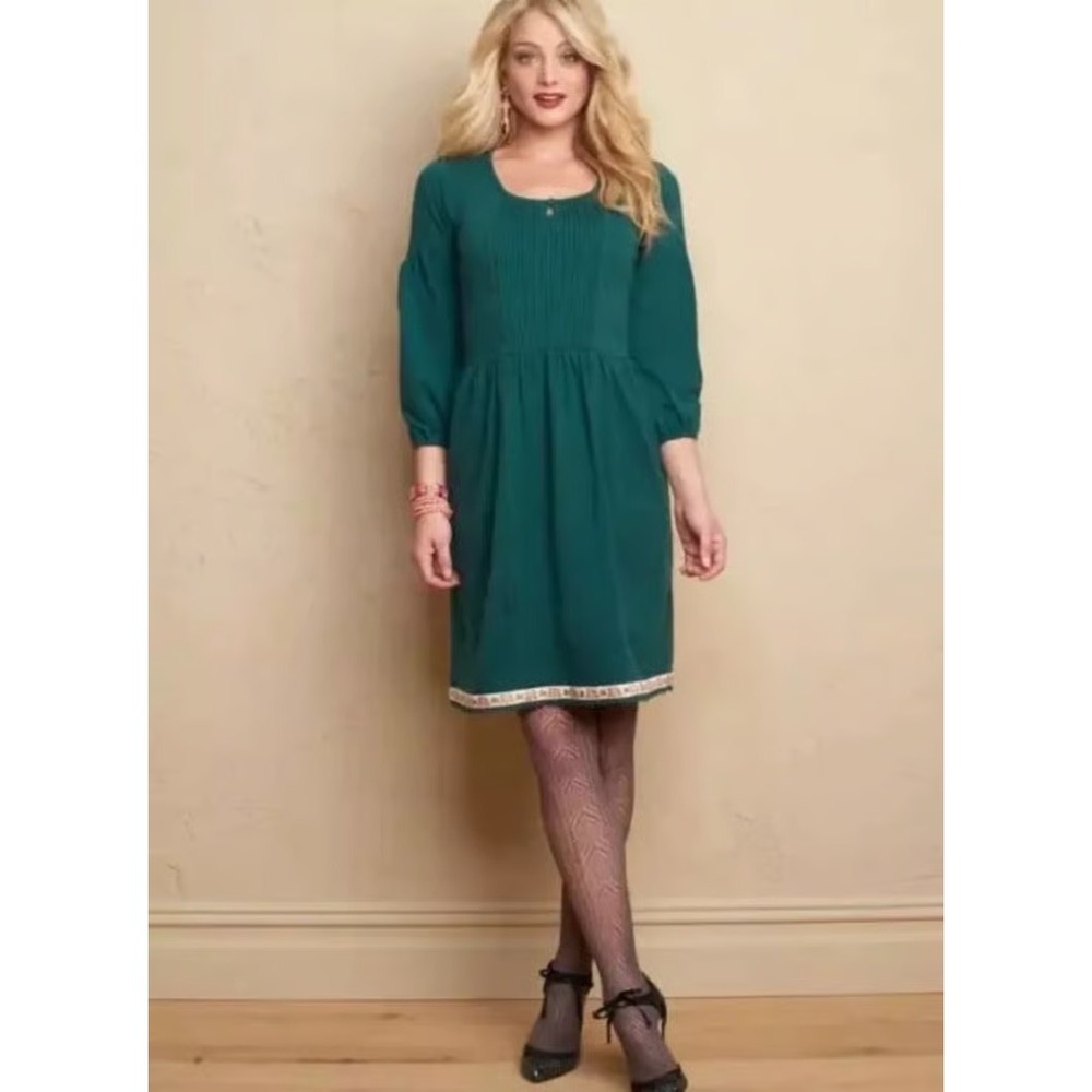 Matilda Jane Nadine Fancy Charlie Forest Green Midi Dress Prairiecore Large